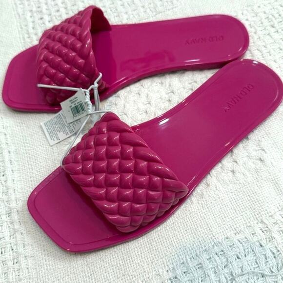 Old Navy 7 braided band jelly sandal flats slides pool shoes 2938 - Picture 8 of 8